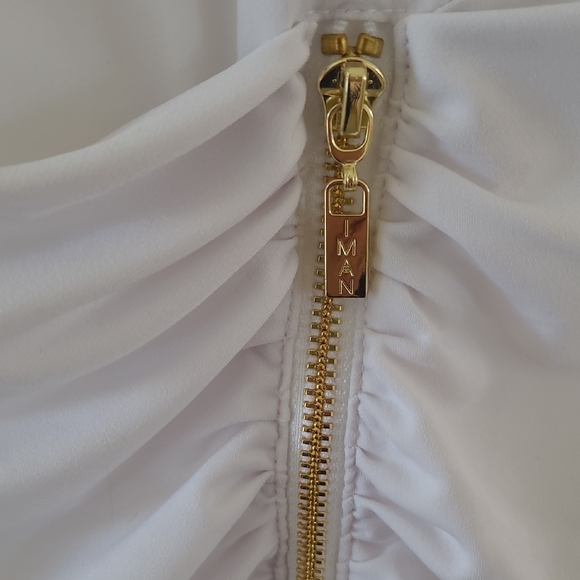 IMAN White Sleeveless Ruched Blouse - Picture 4 of 4